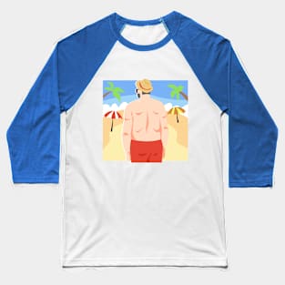 man on the beach Baseball T-Shirt